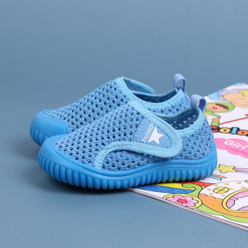儿童幼儿园室内鞋男童网鞋透气网面轻便防滑软底小白鞋女宝宝布鞋
