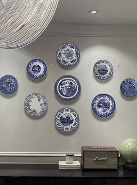 创意陶瓷装饰挂盘 美式复古墙面挂饰样板间摆件工艺品家居装饰盘
