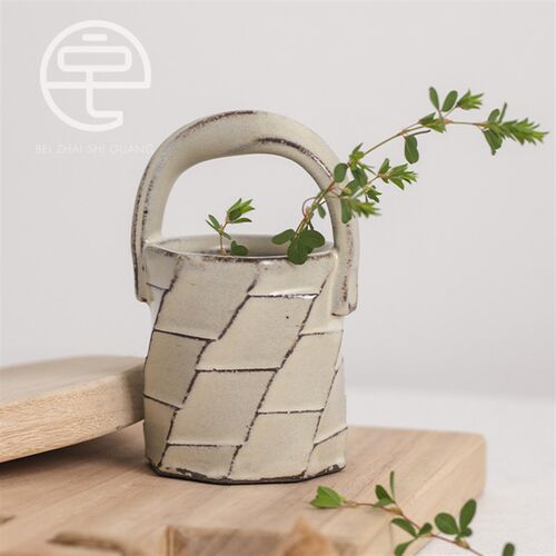 【日本信乐烧】进口手工粗陶瓷信乐烧制陶花瓶器花插摆件家用