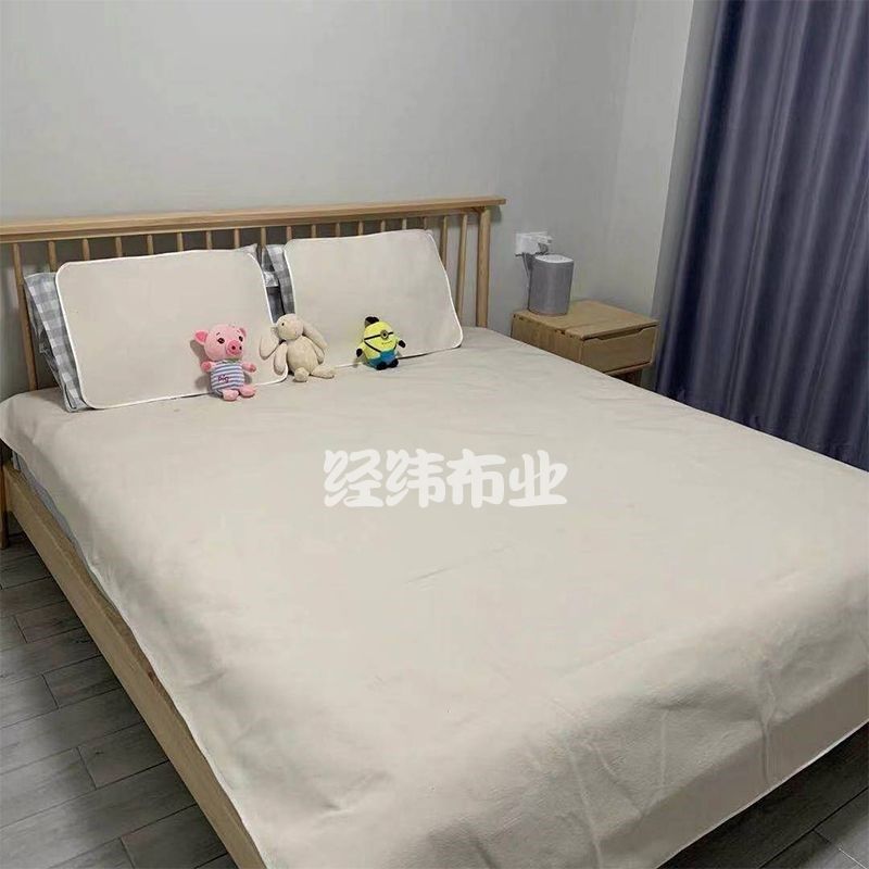 天津老帆布凉席传统特厚加密纯棉老粗布可折叠夏凉白床单幼儿园