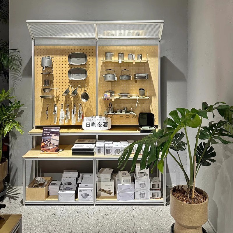 铝型材展示柜陈列柜海洋板简约现代桦木货柜收纳柜储物柜展示架子