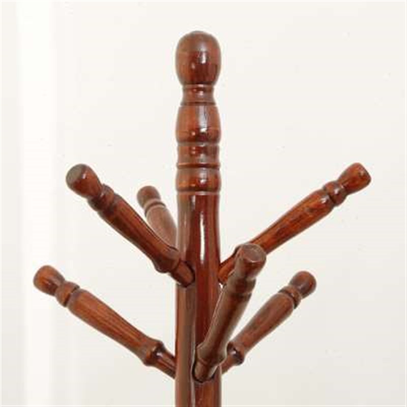 新款家用室内实木衣帽架落地衣架卧室多功能挂衣架单杆式木质晾衣