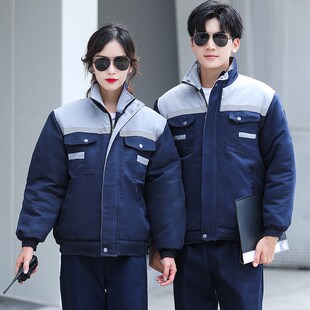工作服棉衣男冬季 加厚棉衣工程服防寒服劳保棉大衣汽修服定制棉服
