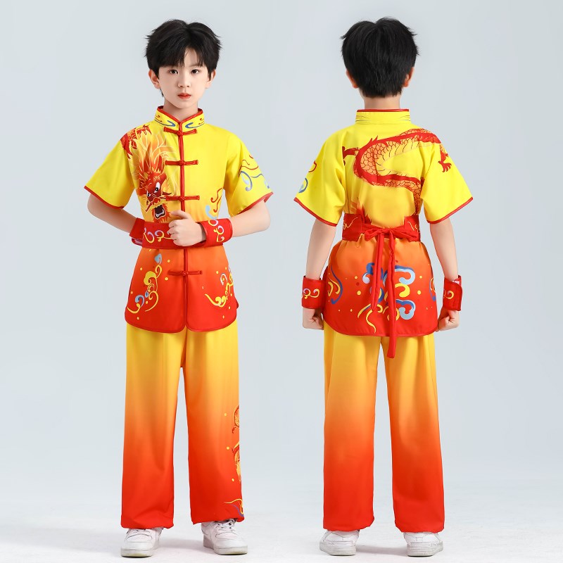 儿童成人打鼓练功训练服腰鼓舞龙舞狮服装武术比赛演出表演服长短