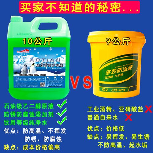 水箱宝油性防冻液乙o二醇冷却液10L大桶绿色货车小车红色防锈