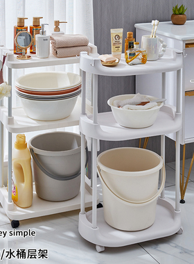 浴室脸盆水桶置物架厨房夹缝卫生间阳台小推车收纳多层架子塑料储