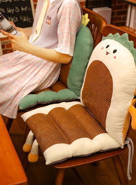 夏季面包凉d席连体坐垫靠垫背一体上班办公室久坐屁垫腰靠椅子护