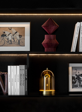 简约现代样板房书柜装饰柜隔陈设断装饰画折纸摆件书房假书书档