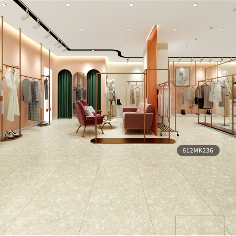 广东瓷砖优等品600X1200细干粒水磨石民宿餐厅商铺客厅防滑地砖墙