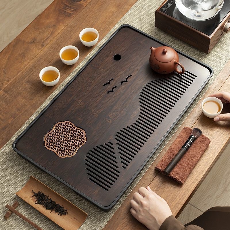 茶具茶台一整套茶盘托n 讬盘大型家用新款楠竹储水干 乾泡排水功