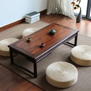 日式老榆木榻榻米茶几飘窗桌矮炕桌中式国学桌实木窗台桌子茶道桌