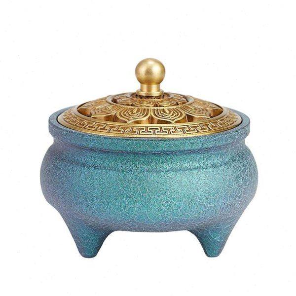 光感变色香炉家用室内纯铜熏香炉托盘三足摆件黄铜创意莲花盘香炉,家居饰品,香薰炉,淘宝优惠券,粉丝福利购,淘宝优惠卷