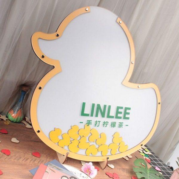 可爱卡通鸭生日百日爱心签名墙创意原创签到板订婚定制少女心透明,节庆用品/礼品,礼金簿/签名册,淘宝优惠券,粉丝福利购,淘宝优惠卷