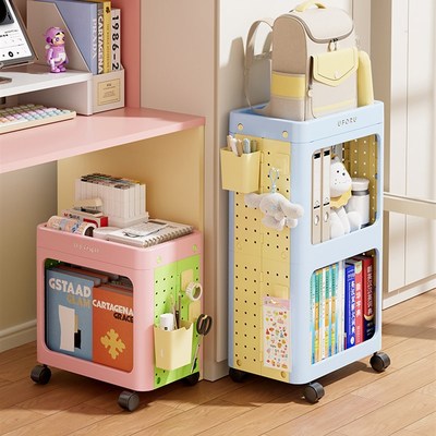 书包置物架可移动初o中生可承重带滑轮书架宿舍书收纳架书本整理