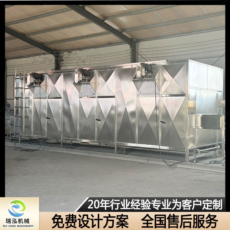 即食藕片杀菌烘干流水线 全自动灯影藕片加工设备 三层自动烘干机
