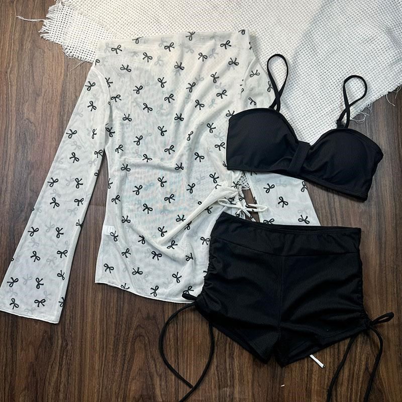 纯欲风新款泳衣女分体三件套长袖罩衫遮肚显瘦保守温泉度假泳装,运动/瑜伽/健身/球迷用品,分体泳衣,淘宝优惠券,粉丝福利购,淘宝优惠卷