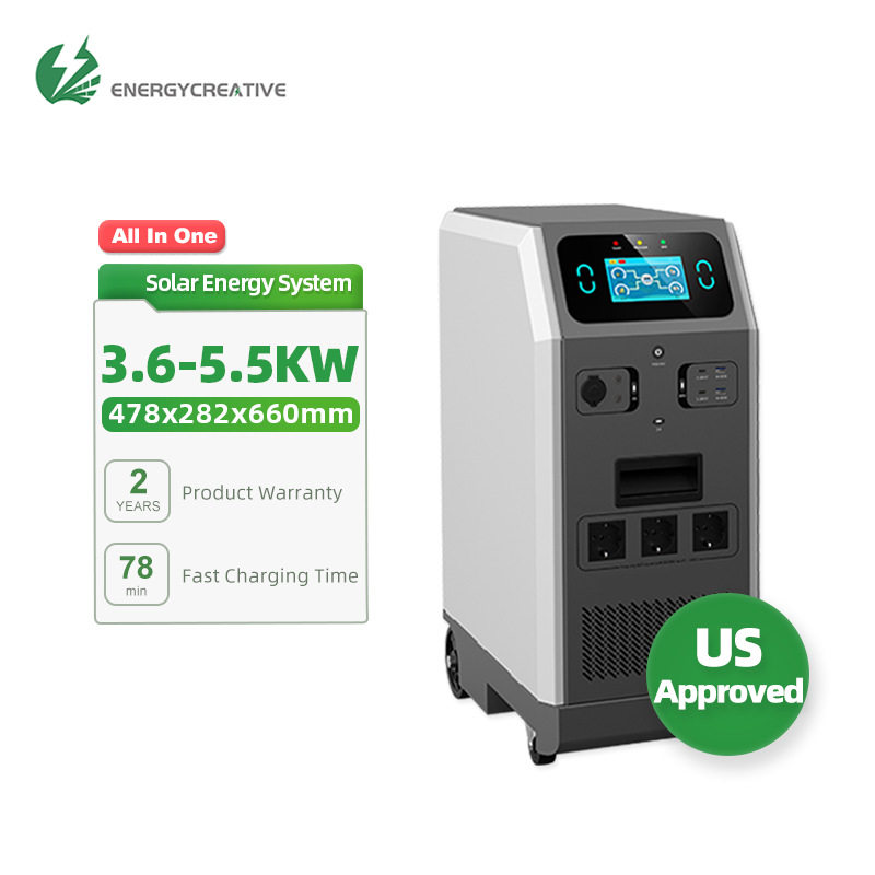 3600W/5500W便携式太阳能汽车备用电池裂相太阳能系统