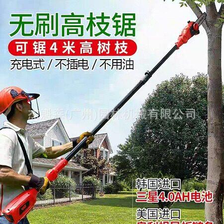 电动枝锯充电式空修剪树枝锯伸缩加长杆园林果树链条锯子