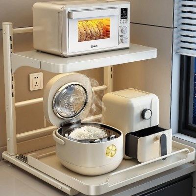 电饭煲置物架厨房多功能烤箱锅支架台面电器抽拉式微波炉收纳架子,厨房/烹饪用具,微波炉置物架,淘宝优惠券,粉丝福利购,淘宝优惠卷