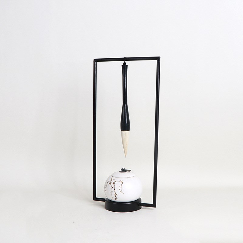现代新中式陶瓷花瓶摆件创u意家居玄关软装饰品样板房间毛笔架摆