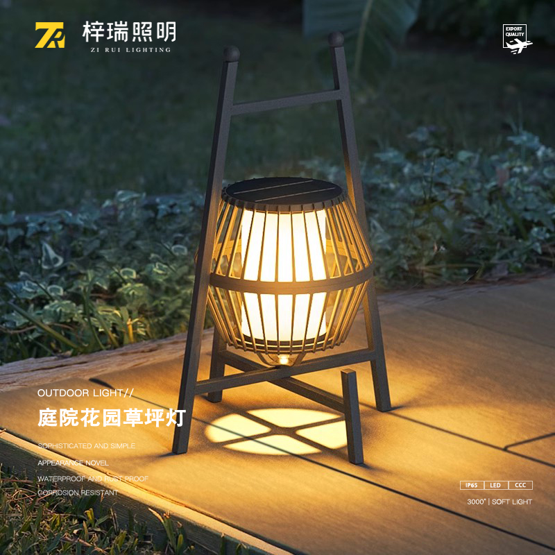 太阳能手提灯室外庭院氛围灯可移动花园草坪O灯别墅院子防水落地