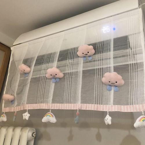 空调防直吹挡风帘布壁挂式坐月子婴儿冷气出风口挡风板卡通帘子