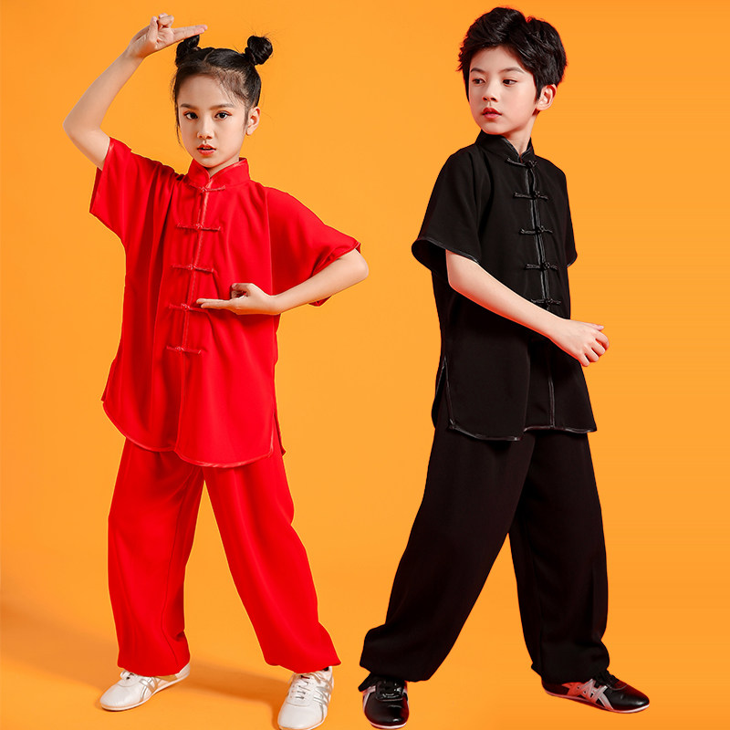 采购产品儿童武术j服,棉丝男女功夫武术表演服,长袖儿童太极服,练