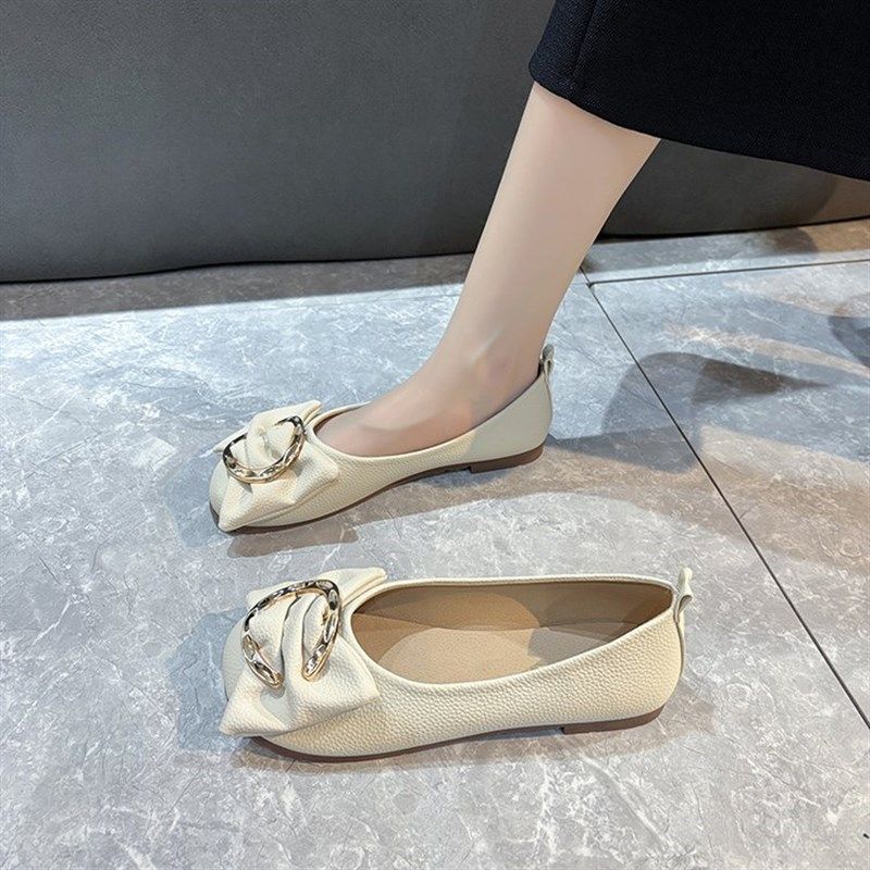 大码凉鞋41一43女鞋脚宽胖鞋子女2024夏季新款豆豆一脚蹬平底单鞋,女鞋,浅口单鞋,淘宝优惠券,粉丝福利购,淘宝优惠卷