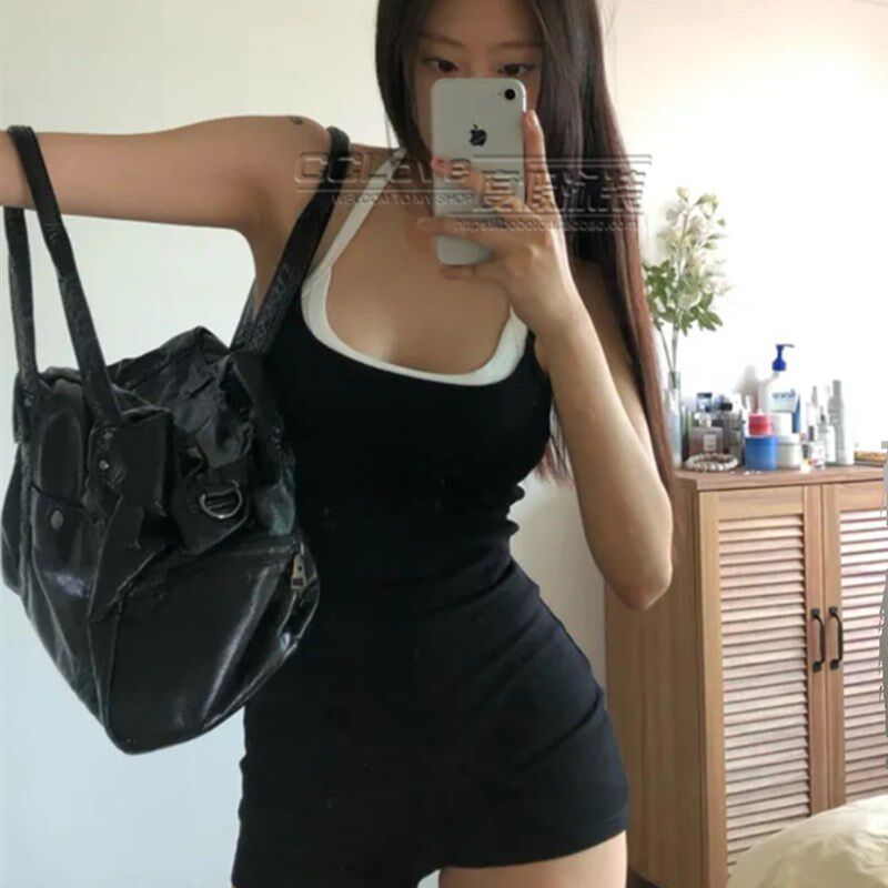 泳衣女2025新款夏高级感女款保守长袖平角裤连体撞色风Z显瘦游泳
