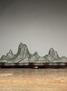 广西类太湖d石天然原石千里江山型灵璧奇石中式桌面书架中小型摆