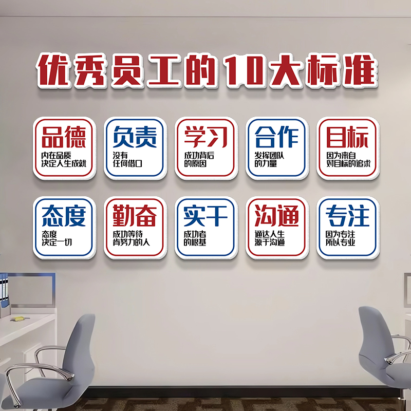 生产车间企业文化墙装饰画办公室工厂形象宣传标语背景激励志贴纸