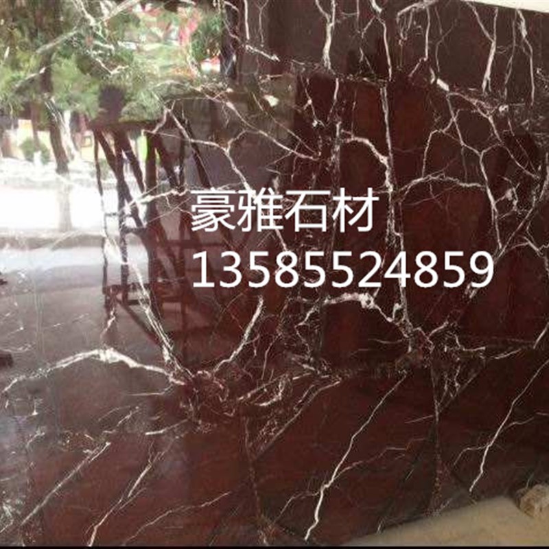 天然大理石紫罗红过门石门槛石线条挡水条厨房台面踢脚线