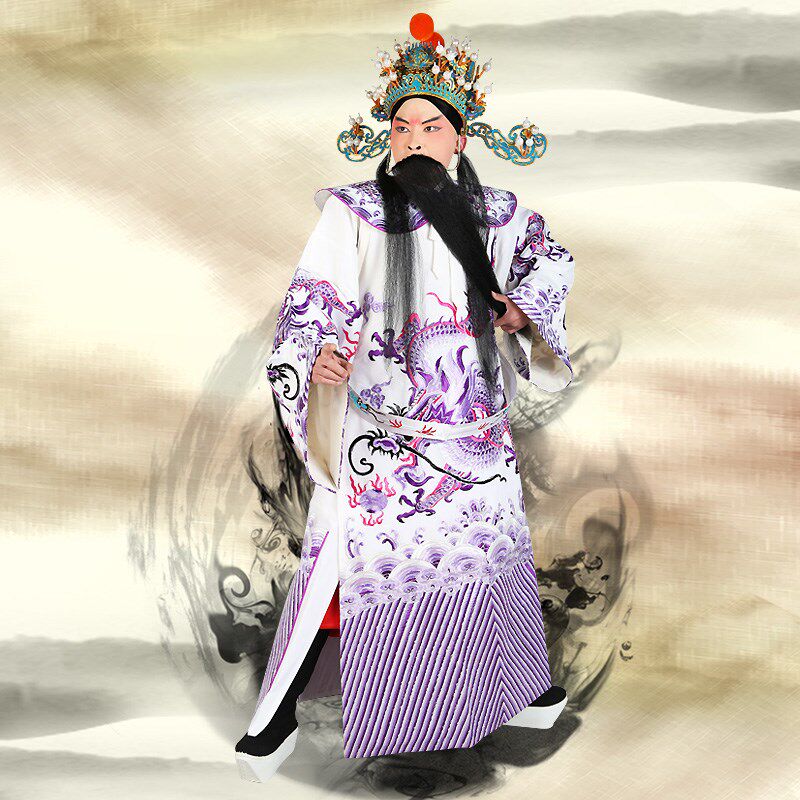 粤剧古装戏服团龙蟒越剧戏剧戏曲小盘龙K大披肩大臣相爷白龙袍蟒