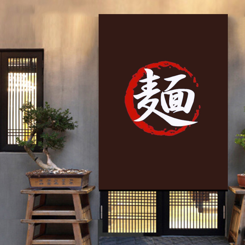 厨房门帘饭店隔断挂帘兰州拉面面馆帘子布艺重庆小面半截免打孔图片
