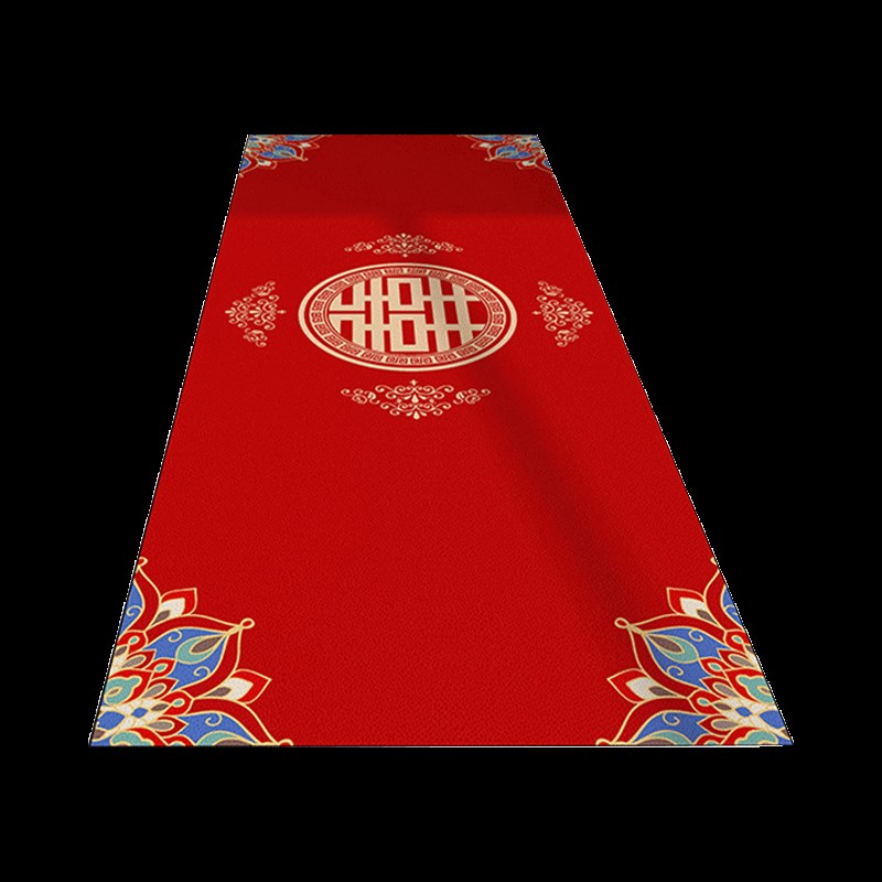 大红喜庆结婚皮革厨房地垫防水防油耐刮蹭地毯家用脚垫玄关防滑垫