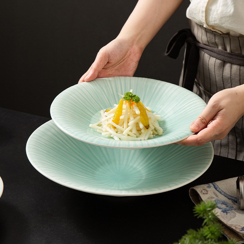 茹雪《线纹喇叭碗》酒店餐厅高级感水果沙拉碗冷菜盘子商用