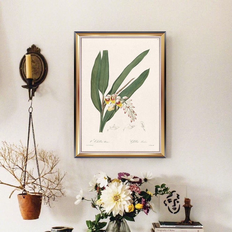 美式入户装饰画清新植物简美挂画玄关墙面装饰餐厅背景墙兰花挂画图片