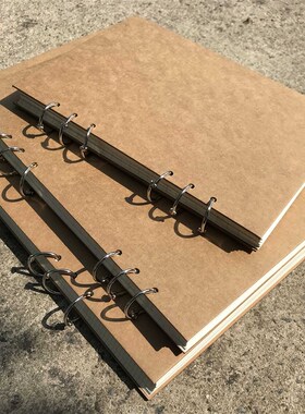 活页笔记本子ga3网格本a4文具可拆卸简约b5方格空白横线大学生手