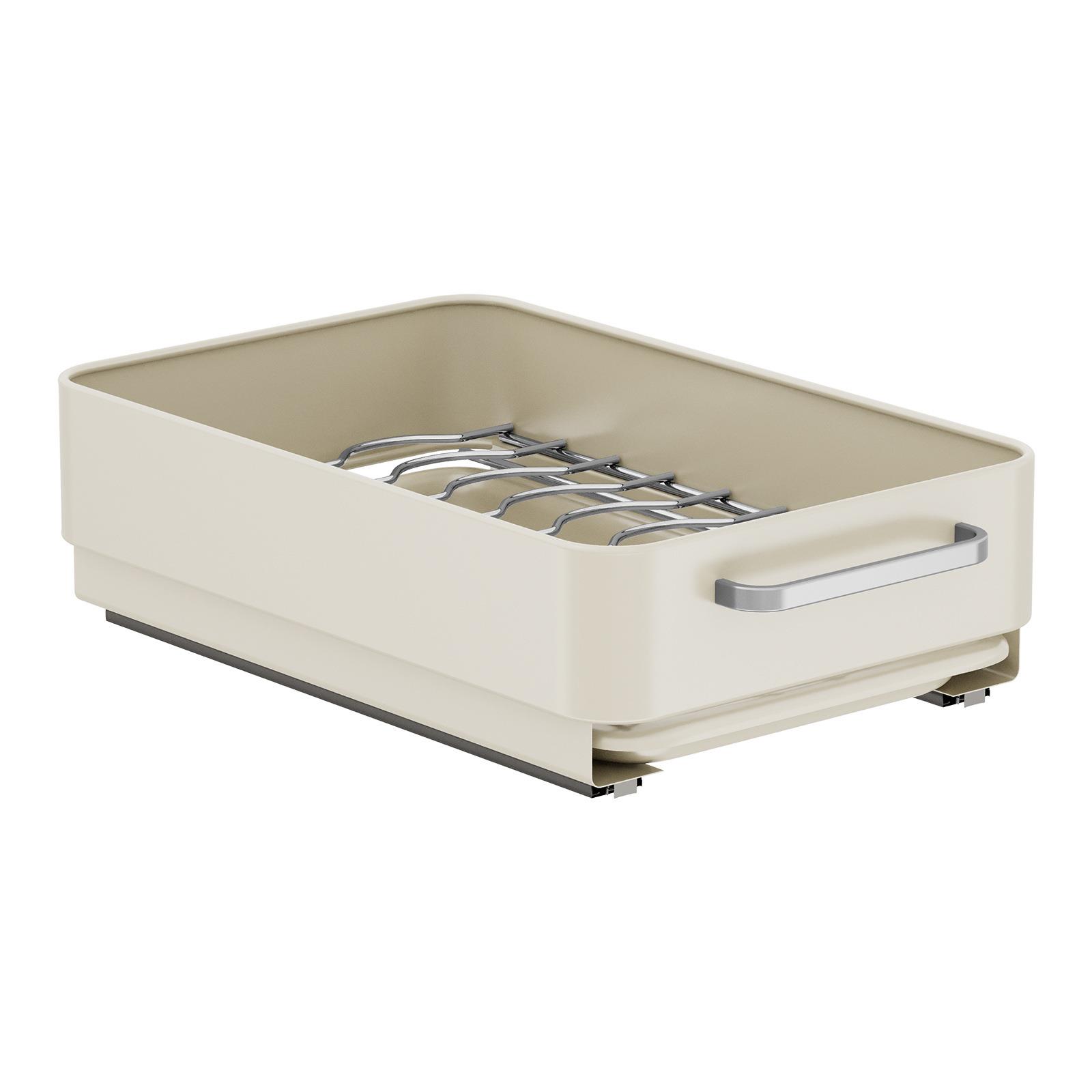 厨房碗碟收纳架橱柜内置拉篮抽屉式抽拉碗架放碗盘沥水滑轨置物架