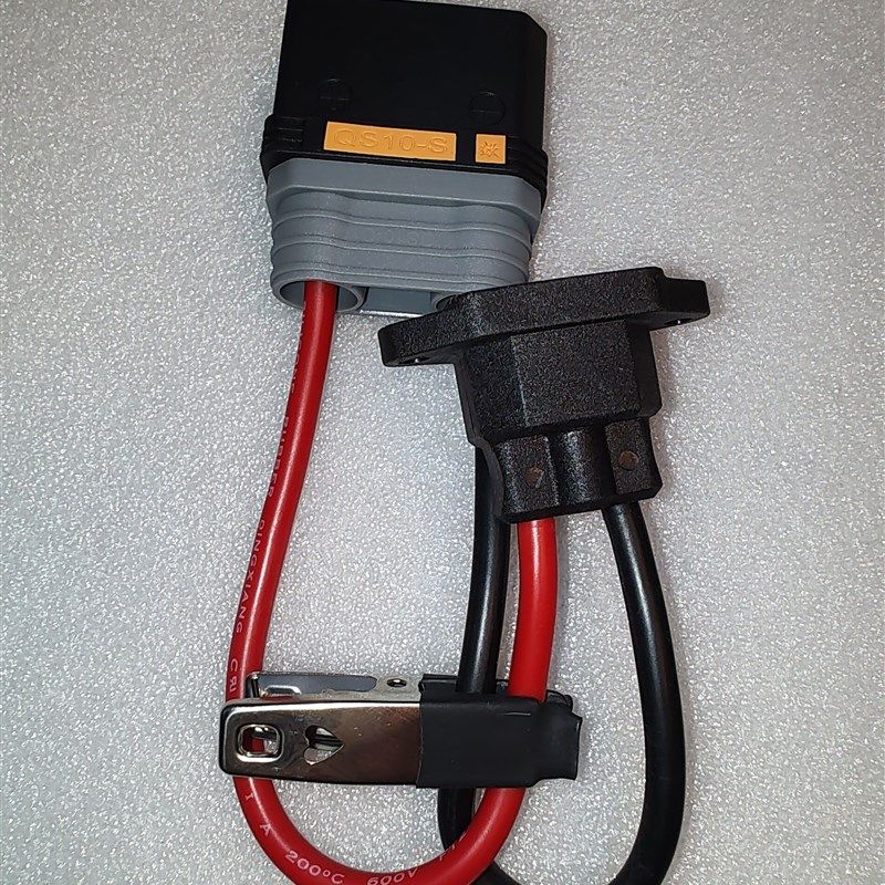 公头品字头转qs10-s公头电摩电动车充电器转换头定做各种插头20cm