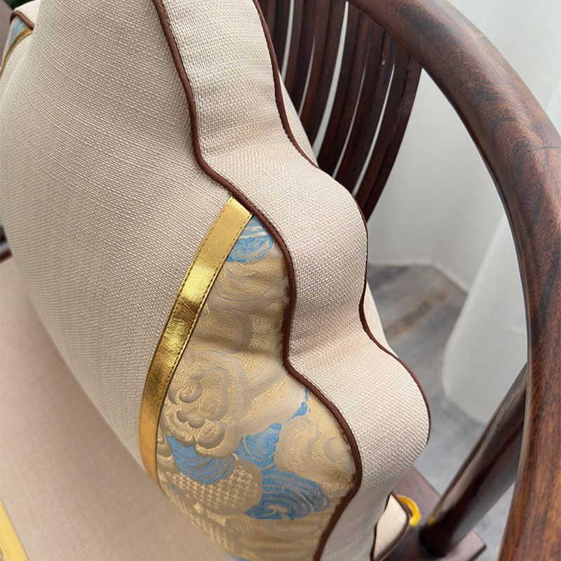 中式靠山枕茶椅垫圈椅坐垫靠垫防滑可拆洗定制云朵沙发抱枕靠背垫