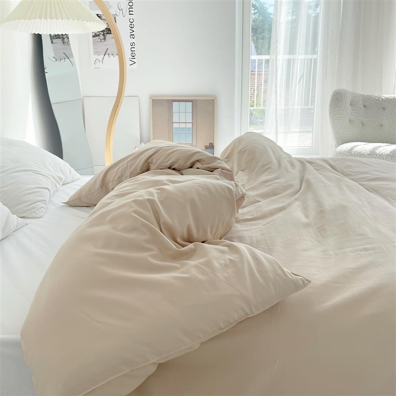 温柔拥抱柔软细腻50支全棉磨毛被套纯色秋冬保暖被罩被单可定制