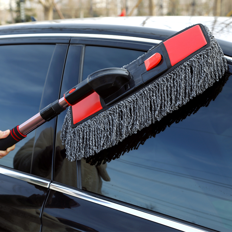 汽车擦车拖把除尘掸子清洁工具扫车灰尘车用伸缩式刷洗车刷子软毛