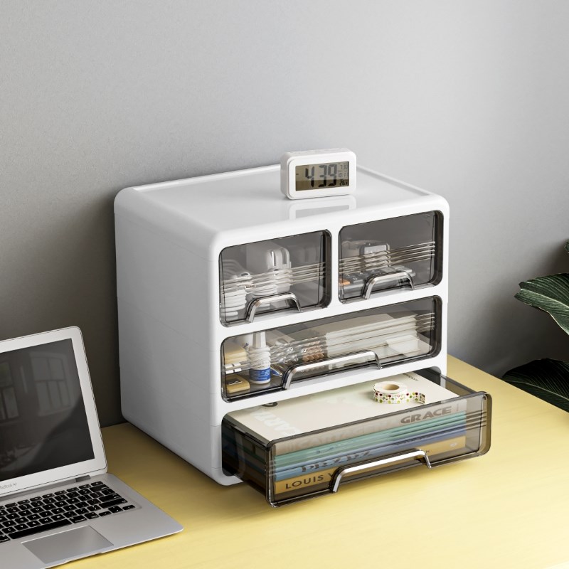 抽屉式桌面收纳盒办公室工位杂物整理盒学生宿舍书桌文具置物架子