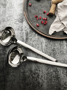 小资好货18-10汤勺不锈钢汤y勺一体成型分汤勺盛汤勺小漏勺火锅勺