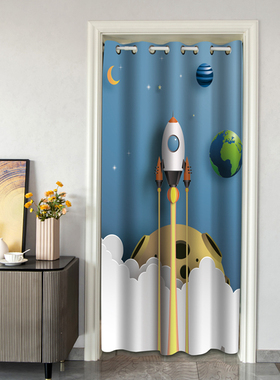 免打孔门帘家用卧室空调房隔断帘冬季保暖防风防蚊厨W房遮挡柜帘