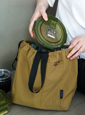 保温饭盒手提袋子便携上班族时尚防水大容量O加厚高颜值学生便当