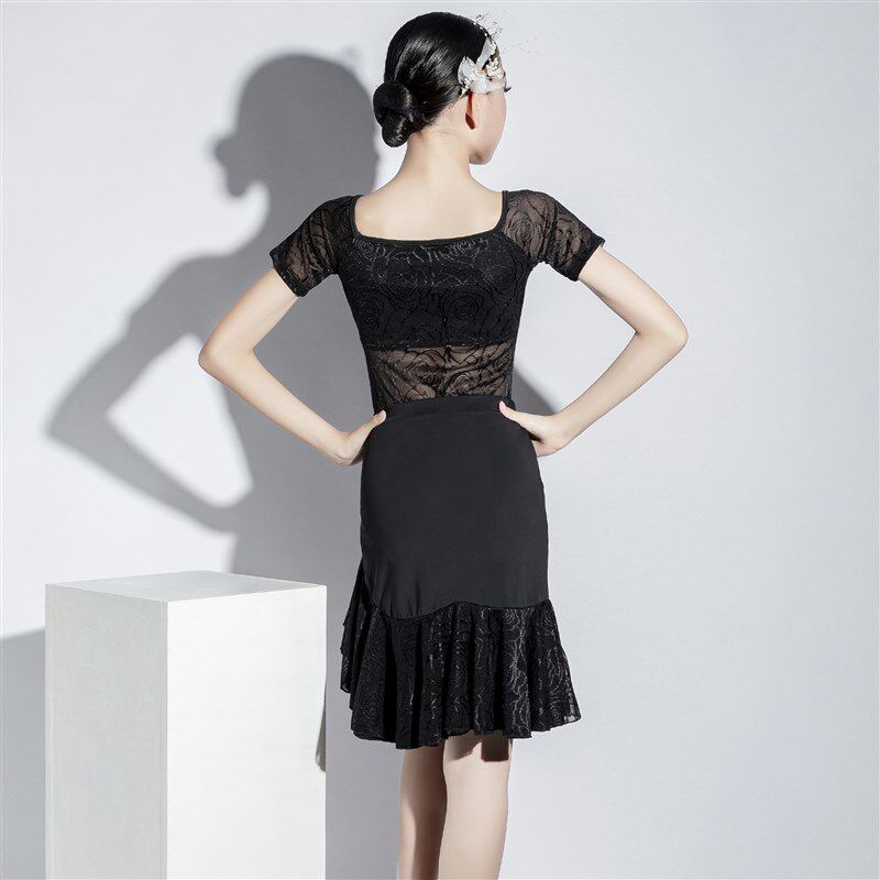 新款儿童拉丁舞服装春夏季专业训练表演服舞蹈裙分体练功服演出女