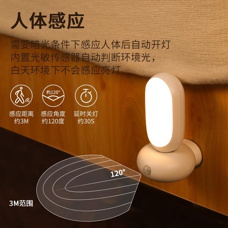 护眼小夜灯节能感应床头台灯夜光智能遥控卧室插电睡眠灯婴儿喂奶