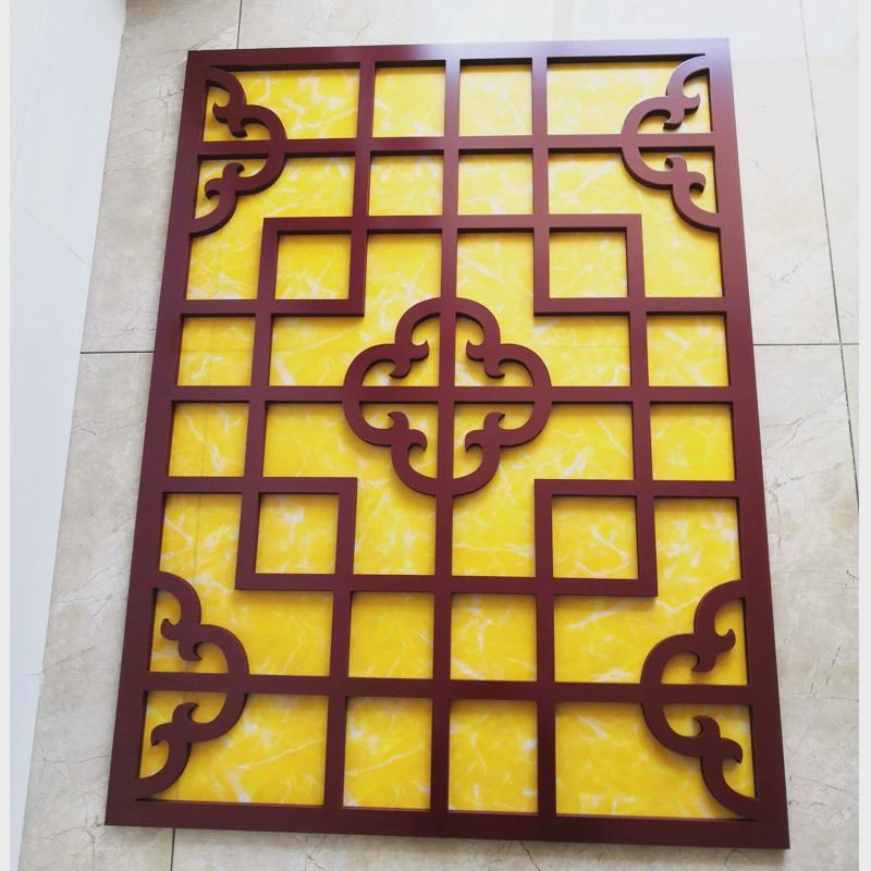 新品中式雕花板镂空圆形花格pvc客厅通花背景墙屏风吊顶玄关隔断